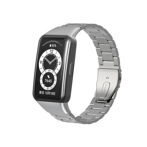 Металевий ремінець Mijobs для фітнес браслета Huawei Honor Band 6 - Silver | Зображення 1