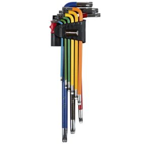 Набор Г-образных ключей TORX экстра-дов.с отв.9 ед.S2,T10-50 Haisser