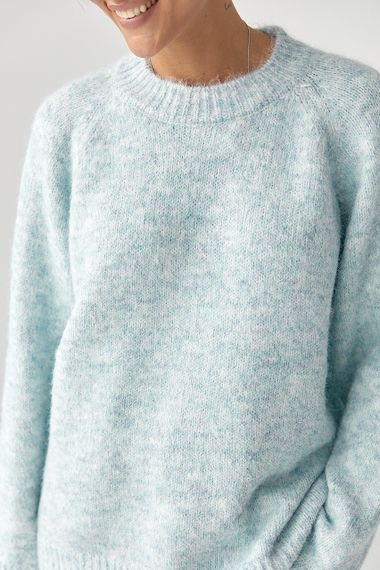 Теплий в'язаний светр oversize - бірюзовий цвет, ONE SIZE (є розміри) | Зображення 3