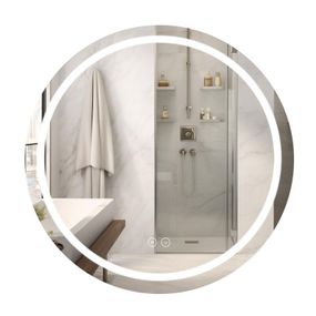 Дзеркало Qtap Mideya (MI6) R900 з LED-підсвіткою Touch, з антизапотіванням, димером, регумацію QT2078NCR9090W