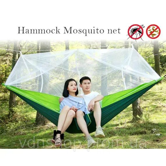 Подвесной гамак с москитной сеткой HIeha нейлоновый, с карманом, полный комплект | Зображення 3