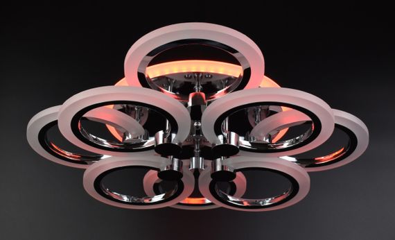 Люстра світлодіодна стельова LED світильник для квартири на стелю лед з пультом 25962 Хром 11х45х54 см. | Зображення 5