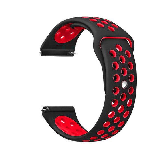 Спортивний ремінець Primolux Perfor Sport з перфорацією для годинника Honor Magic Watch 2 46mm - Black&Red