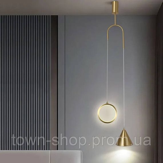 Люстра потолочная LED SGA7/2-k Латунь 65-200х40х18 см. | Зображення 1