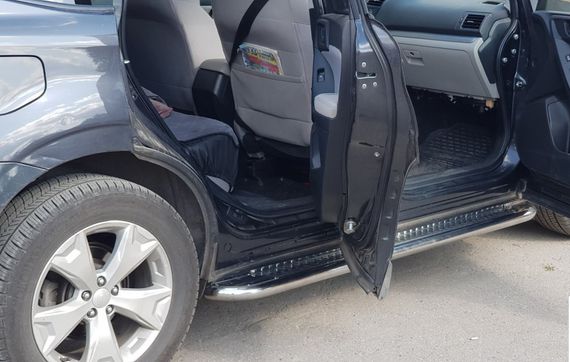 Боковые пороги Premium (2 шт., нерж.) Ø51 для Subaru Forester 2013-2018 гг | Зображення 3