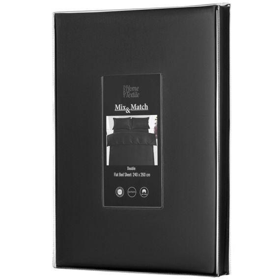 Простирадло Ardesto Mix&Match Premium, 240x260см, 100% бавовна, сатин, чорний (ART2426FSL)