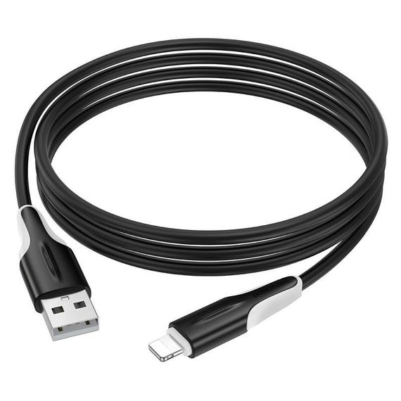 Дата кабель Borofone BX119 New USB to Lightning 2.4A (1m) Black | Зображення 3