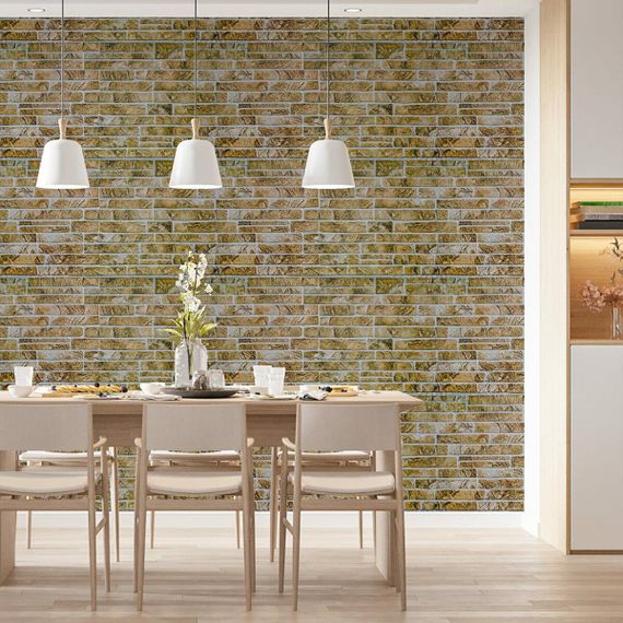 Декоративна ПВХ панель під цеглу Sticker Wall 960*480*4мм (D) SW-00001839 Коричнево-сіра | Зображення 4