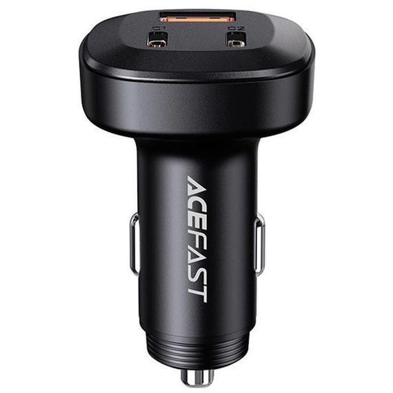 АЗП Acefast B3 three-port metal car charger 66W (1USB-A/2C) Black
