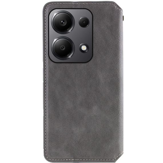 Шкіряний чохол-книжка GETMAN Cubic (PU) для Xiaomi Redmi Note 13 Pro 4G / Poco M6 Pro 4G Сірий | Зображення 2