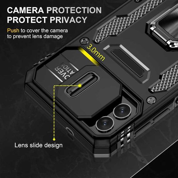 Ударостійкий чохол Camshield Army Ring для Samsung Galaxy A05 Чорний / Black | Зображення 2