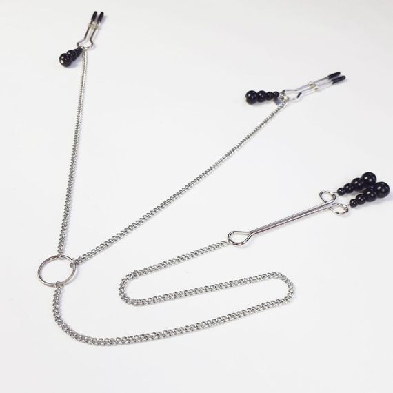 Зажимы для сосков и клитора Art of Sex - Nipple and clit clamps Black Pearl | Зображення 1