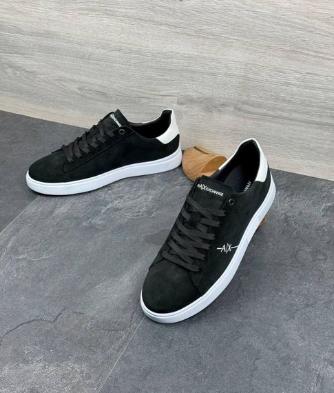 Демісезонні замшеві кеди Armani / Exchange колір: чорний білий | Зображення 3