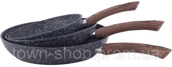 Набор 3 сковороды Kamille Grey Marble Ø20см, Ø24см, Ø28см, индукционные с антипригарным покрытием KM-4169 | Зображення 1