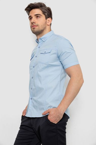 Рубашка мужская однотонная, цвет голубой, 214R6917-2 | Зображення 2