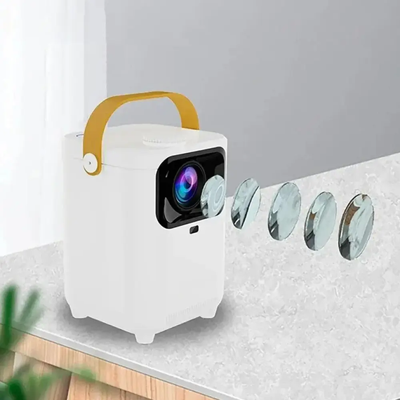 Портативний проектор + пульт, 4K HD, Android 11.0, Wi-Fi 6.0, Bluetooth, E350 / Мультимедійний проектор домашній | Зображення 3