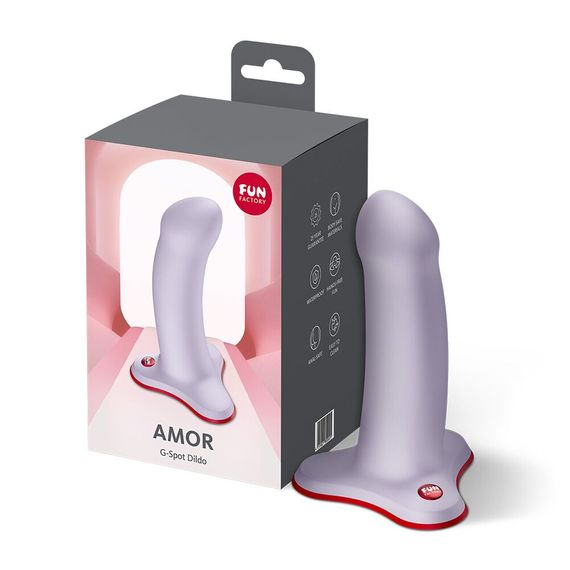 Фалоімітатор Fun Factory AMOR Purple, довжина 14,6 см, діаметр 3,7 см, вигнутий | Зображення 7