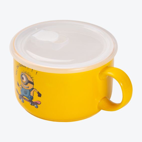 Миска керамическая с пластиковой крышкой, 900 мл, для супа и лапши | Зображення 3