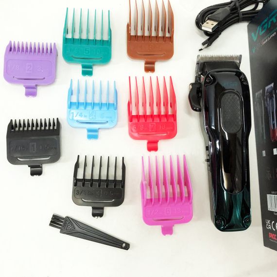 Машинка для окантовки акумуляторна VGR V-013, Машинка для стрижки волосся з різними насадками CE-21 | Зображення 7