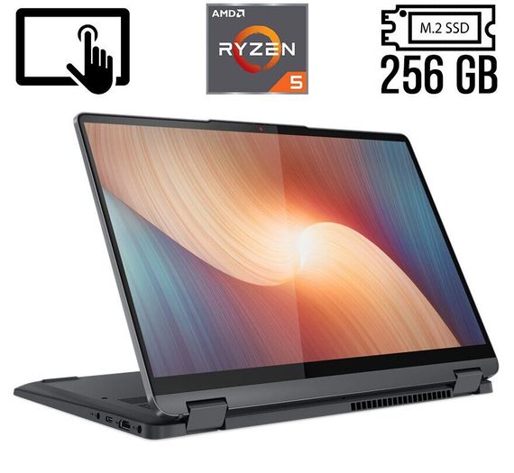Ноутбук-трансформер Б-класс Lenovo IdeaPad Flex 5 14ALC7 / 14" (1920x1200) IPS Touch / AMD Ryzen 5 5500U (6 (12) ядер по 2.1 - 4.0 GHz) / 8 GB DDR4 / 256 GB SSD M.2 / AMD Radeon Graphics / WebCam / Fingerprint / USB 3.2 / HDMI б/у