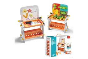 Детский стол 4в1 B8020 / магнитная доска для рисования, конструктор с блоков, стол