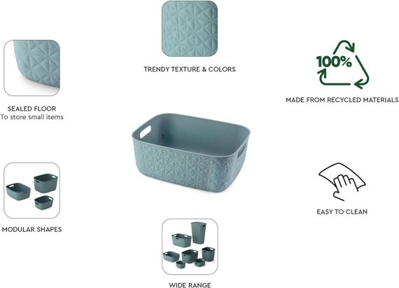 Корзина для хранения пластиковая Curver (Курвер) Softex M 12,5 л (00575) Синий | Зображення 5