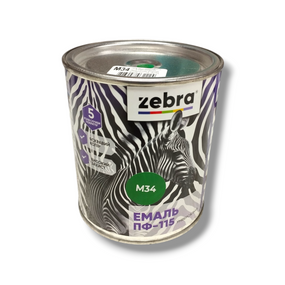 Емаль алкідна пф-115 універсальна 0,8 кг zebra master 1234 м34 світло-зелений
