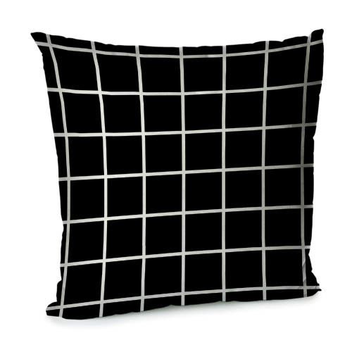 Подушка диванная с бархата Черные квадраты 45x45 см (45BP_URB002)