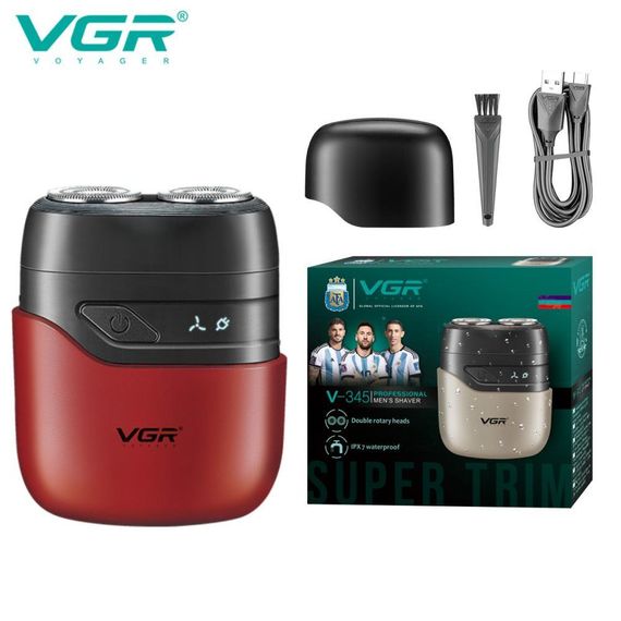 Електробритва VGR V-347 BLACK, роторна, водонепроникний корпус IPX7 (46261-V-347_354) | Зображення 2