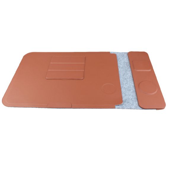 Подставка-чехол для ноутбука STAND JD-S101 с БЗУ 4in1 15W (13-14'') Brown | Зображення 1