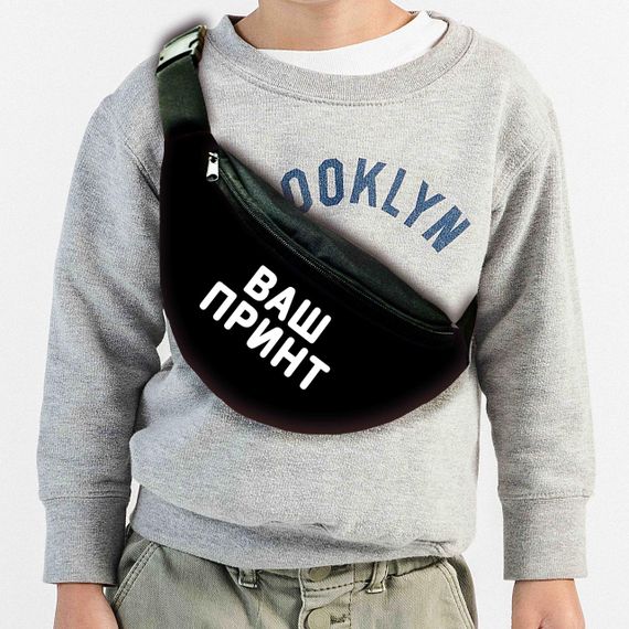 Сумка-бананка з друком своїм дизайном,логотипом ,32х15см,під замовлення оптом,сумка через плече (00203)