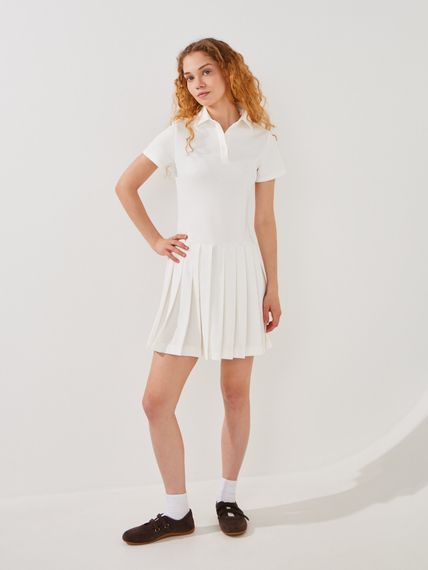 Сукня-поло однотонна жіноча LAWA WTC02496 S Молочний shop (2000999610097)