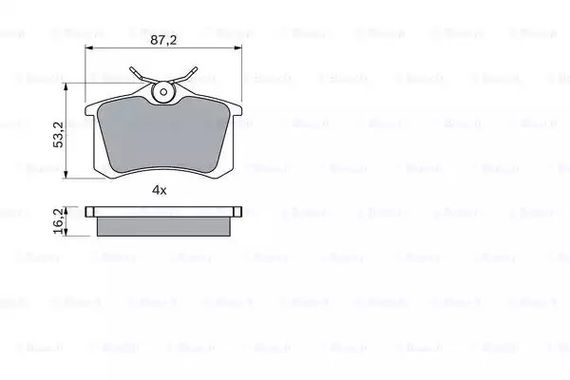 Колодки гальмівні дискові AUDI/PEUGEOT/RENAULT/SEAT/VW задн.  BOSCH (0986494387) | Зображення 6