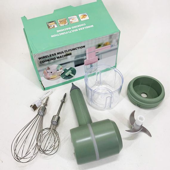 Ручний бездротовий міксер-подрібнювач 2 в 1. Колір: зелений TO-15 | Зображення 5