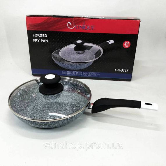 Надійна сковорода з антипригарним покриттям UNIQUE, Якісна алюмінієва антипригарна сковорода GN-41 | Зображення 1