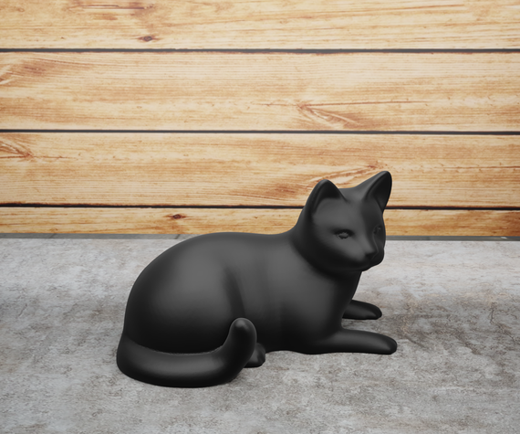 Статуетка, що лежить кот Чорний, 140, 230