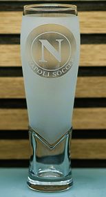 Подарочный крафтовый бокал для пива сока воды 440 мл с гравировкой лого футбольного клуба ФК Наполи