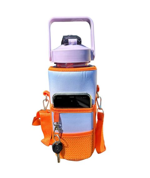 Спортивна пляшка для води 2000 мл у захисному чохлі. Помаранчева | Зображення 3