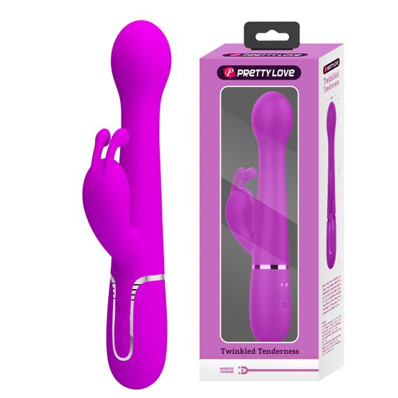 Вібромасажер із поступальним рухом серії Pretty Love - Dejon Twinkled Purple 7 vibration functions 4 rolling functions sexstyle