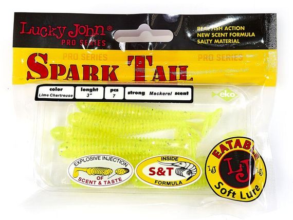 Виброхвосты съедоб. искусст. LJ Лаки Джон Pro Series Spark Tail 3,0in (07,60)/071 7шт. | Зображення 1