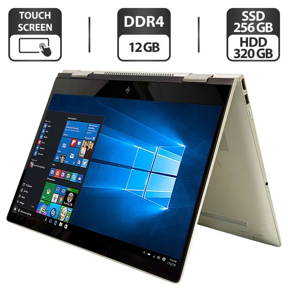 Ноутбук-трансформер Б-клаcс HP Envy x360 15m-bp012dx / 15.6" (1920x1080) IPS Touch / Intel Core i5-7200U (2 (4) ядер по 2.5 - 3.1 GHz) / 12 GB DDR4 / 256 GB SSD + 320 GB HDD / Intel HD Graphics 620 / WebCam / Windows 10 Pro б/у