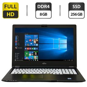 Ноутбук Fujitsu Lifebook U757 / 15.6" (1920x1080) IPS / Intel Core i5-6200U (2 (4) ядра по 2.3 - 2.8 GHz) / 8 GB DDR4 / 256 GB SSD / Intel HD Graphics 520 / WebCam / 3G / Windows 10 Pro б/у