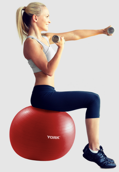 Фитбол York Fitness 55см красный + насос | Зображення 3