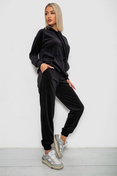 Спортивный костюм женский велюровый, цвет черный, 241R1530-5 | Зображення 2