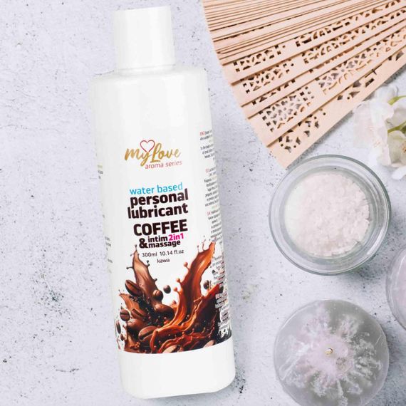 2в1 лубрикант та масажний гель - MyLove Aroma Series Intim&Massage Coffee, 300 мл Sex Aura | Зображення 2
