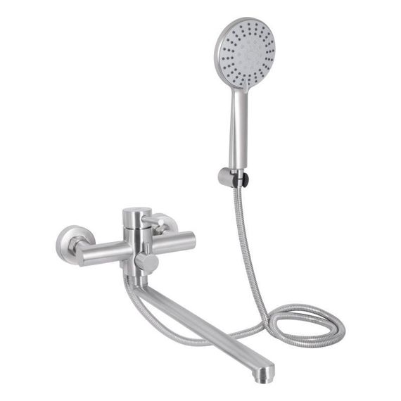 Смеситель для ванны Lidz Aria 005 с поворотным изливом (c душевым гарнитуром) (k35) LDARI005NKS34939 Nickel