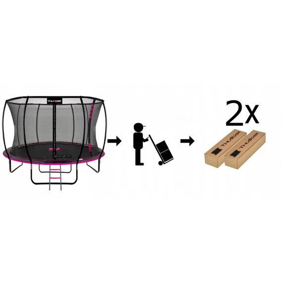 Батут із внутрішньою сіткою THUNDER Inside Ultra 12FT 374 см Black/Pink | Зображення 2