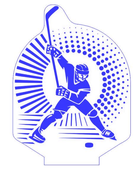 Акриловий світильник-нічник Хокей синій tty-n001479