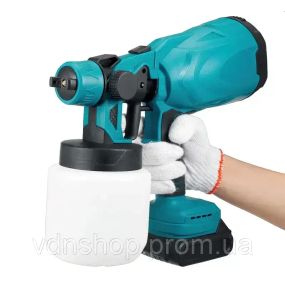 Краскопульт аккумуляторный 1 сопл, 210 Вт, 1200 мл/мин, бачок 800 мл, 60 DIN