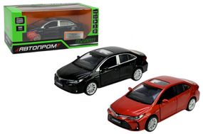 Машина металева 68432 1:33 Toyota Corolla Hybrid, на батарейки, світло, звук, відкриваються двері, коробка 18x8x9 см АВТОПРОМ